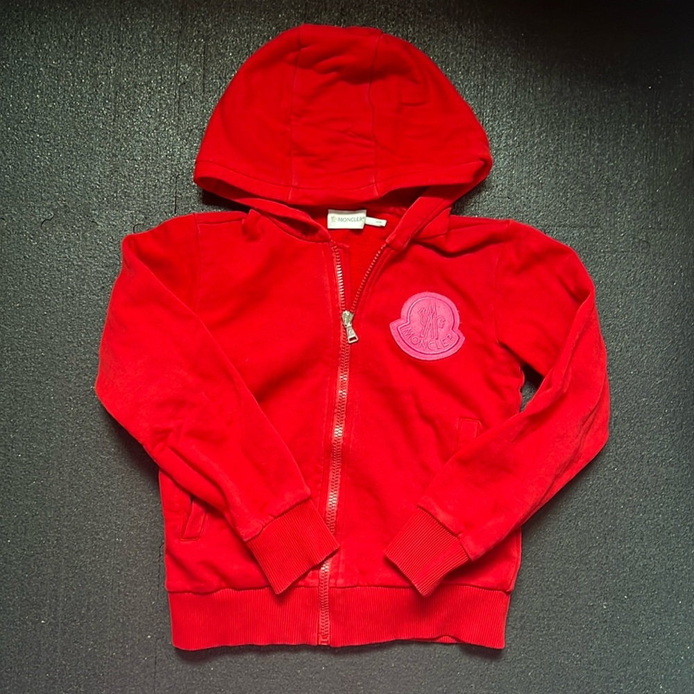 Moncler Kids Red Hoodie  - Size 10